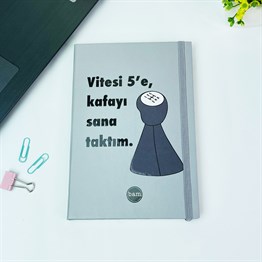 Vitesi 5e Kafayı Sana Taktım Tasarımlı Lastikli Defter