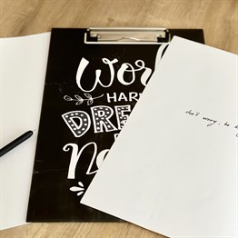 Work Hard Dream Clipboard