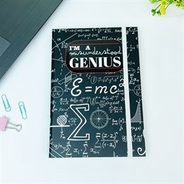 Yanlış Anlaşılan Dahiyim Tasarımlı Lastikli Defter