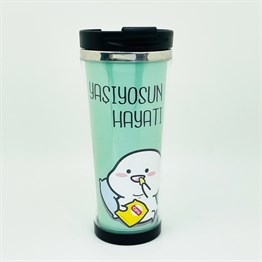 Yaşıyosun Bu Hayatı Tasarımlı 400 Ml Kağıt Termos