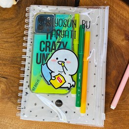 Yaşıyosun Bu Hayatı Tasarımlı Çanta Kapaklı Spiralli Defter