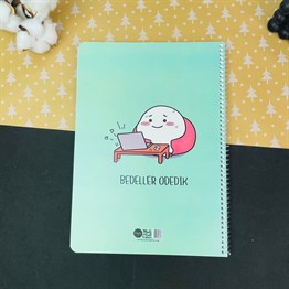 Yaşıyosun Bu Hayatı Tasarımlı Çizgili A4 Defter