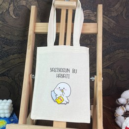 Yaşıyosun Bu Hayatı Tasarımlı Kalın Kitap Görünümlü Defter Ve Bez Çanta