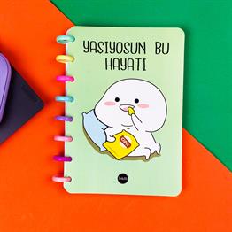 Yaşıyosun Bu Hayatı Tasarımlı Kalp Spiralli Defter