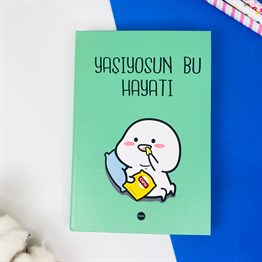 Yaşıyosun Bu Hayatı Tasarımlı Lastikli Defter 