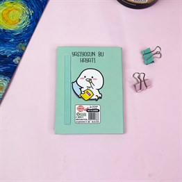 Yaşıyosun Bu Hayatı Tasarımlı Sert Kapaklı Lastikli Mini Defter