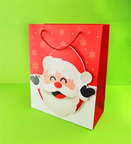 Yılbaşı Desenli Karton Çanta 23x18 Cm x12
