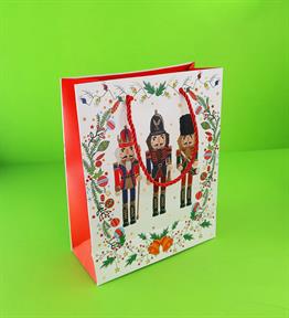 Yılbaşı Yıldızlı Karton Çanta 32x26x10 Cm x12