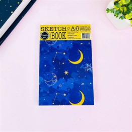 Yıldız Haritası Tasarımlı A6 Sketch Book - Eskiz Defteri - 100 Gr - 100 Yaprak 