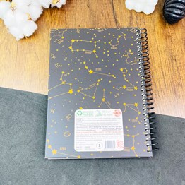 Yıldız Haritası Tasarımlı Çizgili Spiralli Defter 