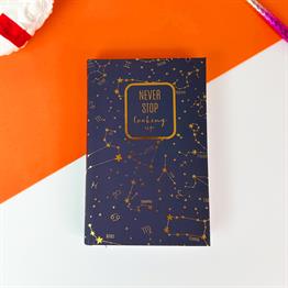 Yıldız Haritası  Tasarımlı Kalın Kitap Görünümlü Defter Ve Bez Çanta