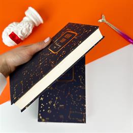 Yıldız Haritası  Tasarımlı Kalın Kitap Görünümlü Defter Ve Bez Çanta