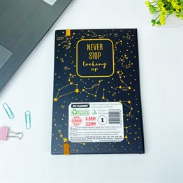 Yıldız Haritası Tasarımlı Lastikli Defter