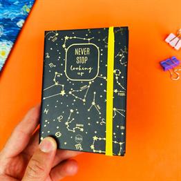 Yıldız Haritası Tasarımlı Sert Kapaklı Mini Defter
