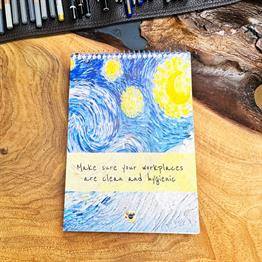Yıldızlı Gece Tasarımlı A5 Sketch Book - Eskiz Defteri