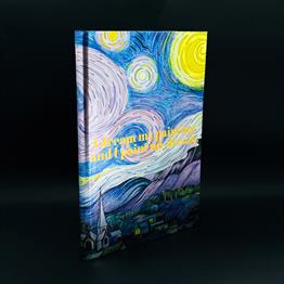 Yıldızlı Gece Tasarımlı Metal Kapaklı Lastikli Defter