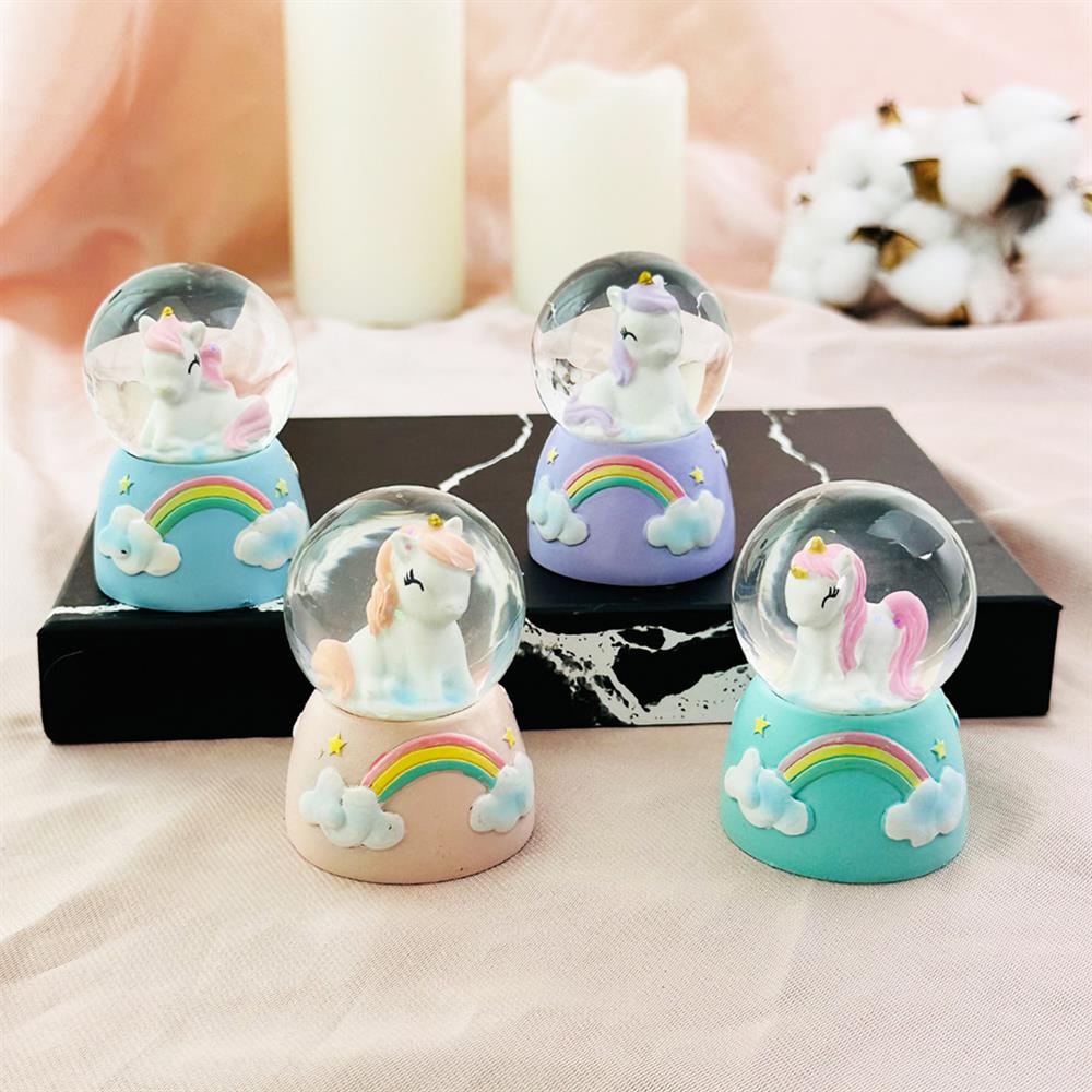 Mini Işıklı Unicorn Kar Küresi