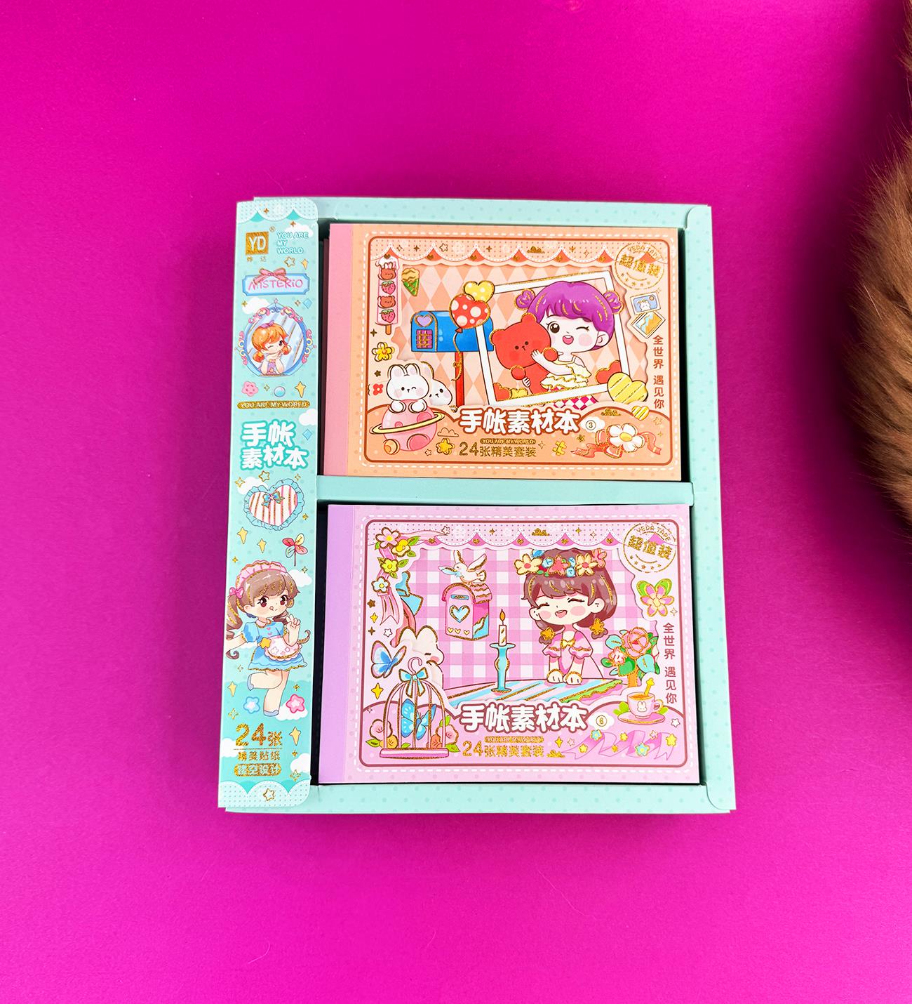 24 Yaprak 11x15 Cm Sticker Defter Mutlu Kız x12