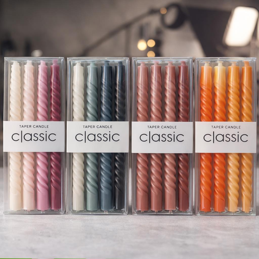 25 cm. 4 Lü Konik Mum X12 (BM-2144)