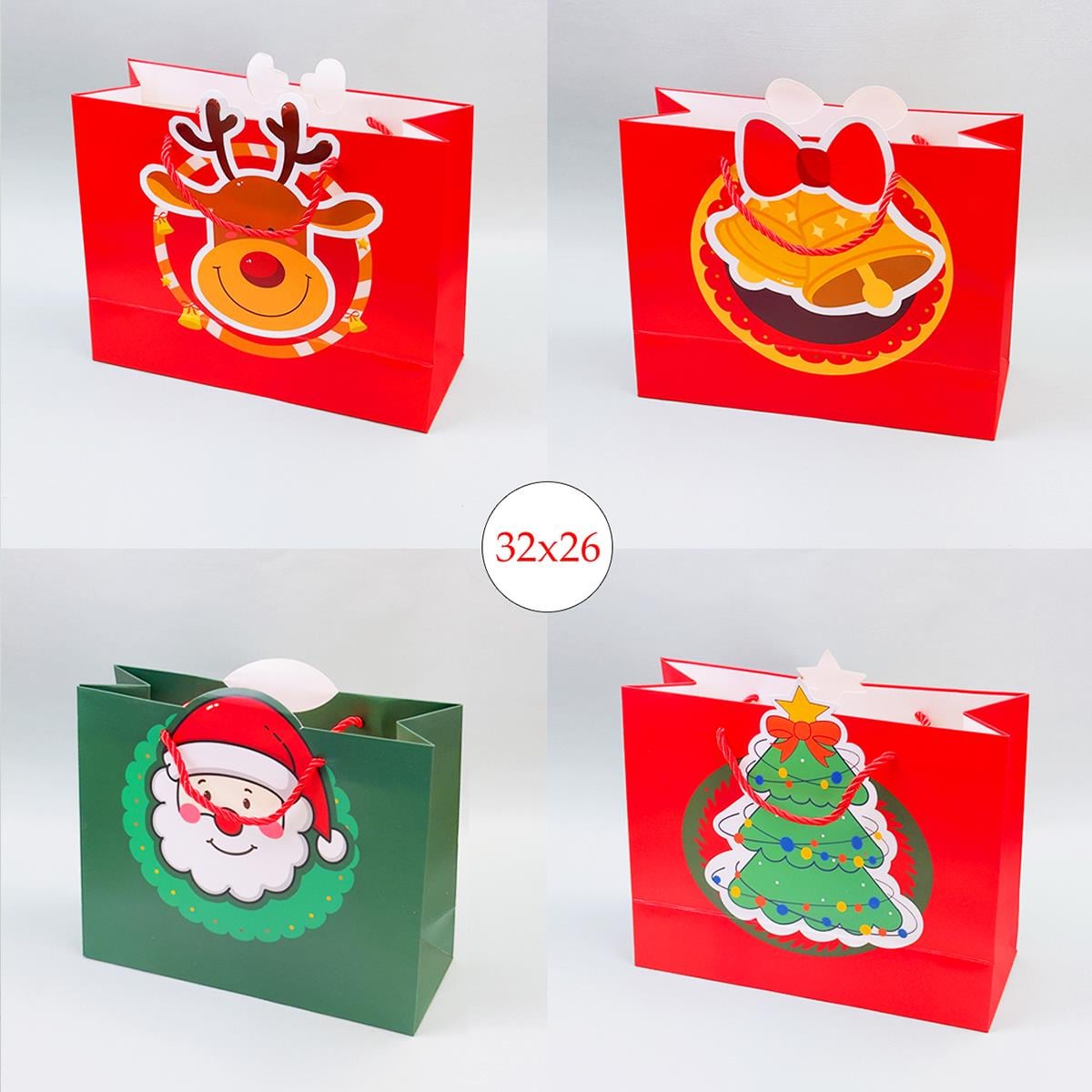 32x26 Yılbaşı Desenli Hediye Çantası X12
