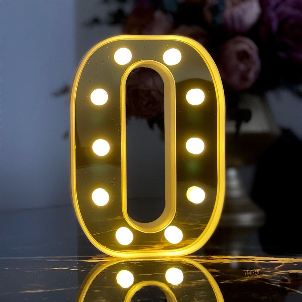 3D Işıklı Led Harf Dekoratif Aydınlatma Büyük Boy O