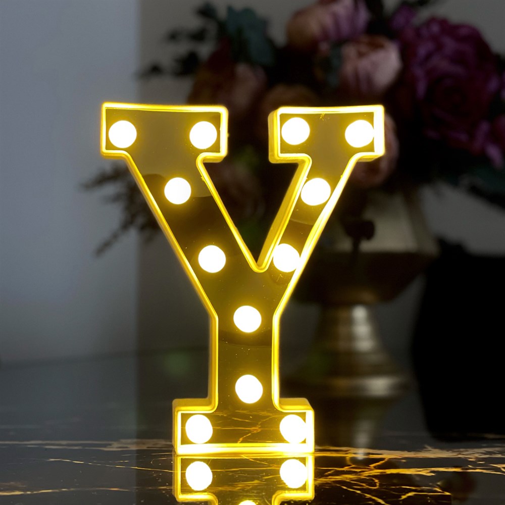 3D Işıklı Led Harf Dekoratif Aydınlatma Büyük Boy Y