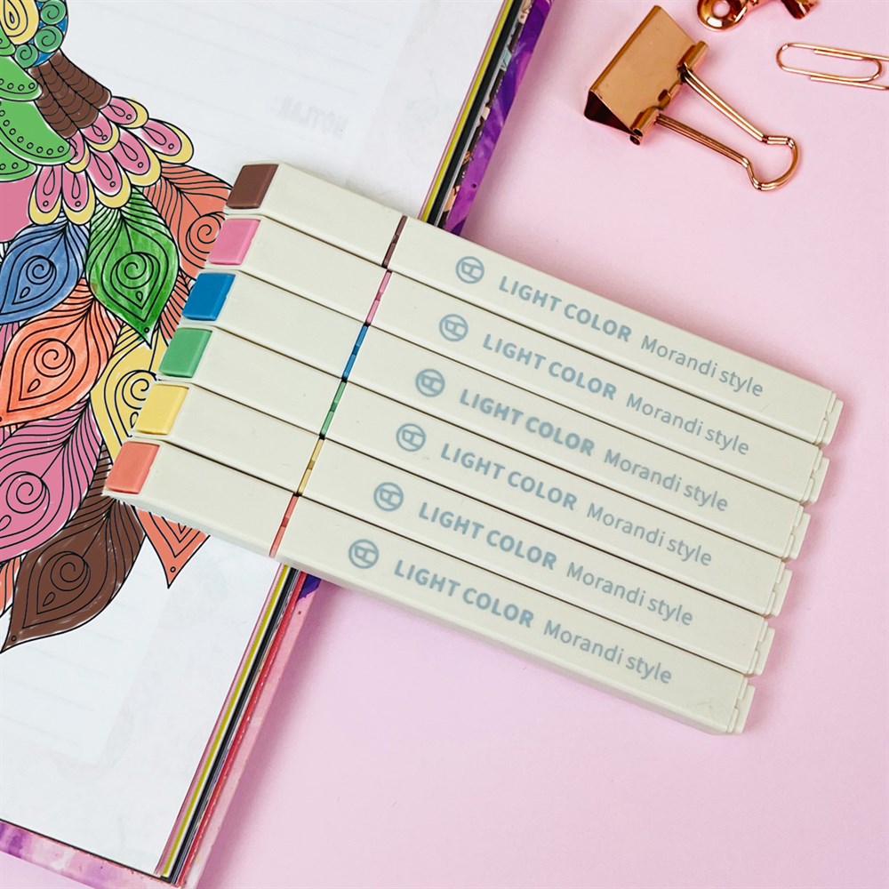 6'lı Morandi Tarzı İskandinav Tonları Marker Kalem Set