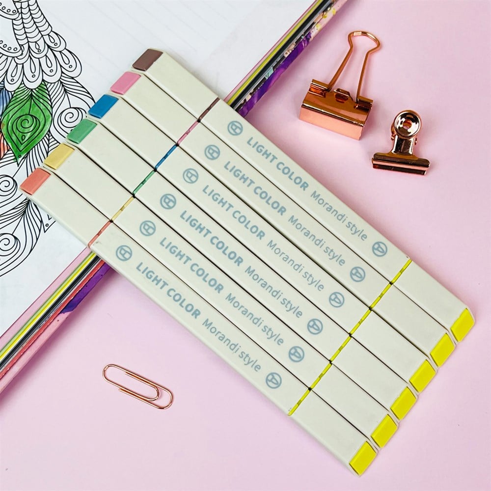 6'lı Morandi Tarzı Marker Kalem Set