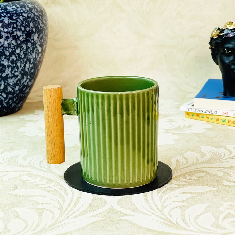 Ahşap Kulplu Seramik Kupa