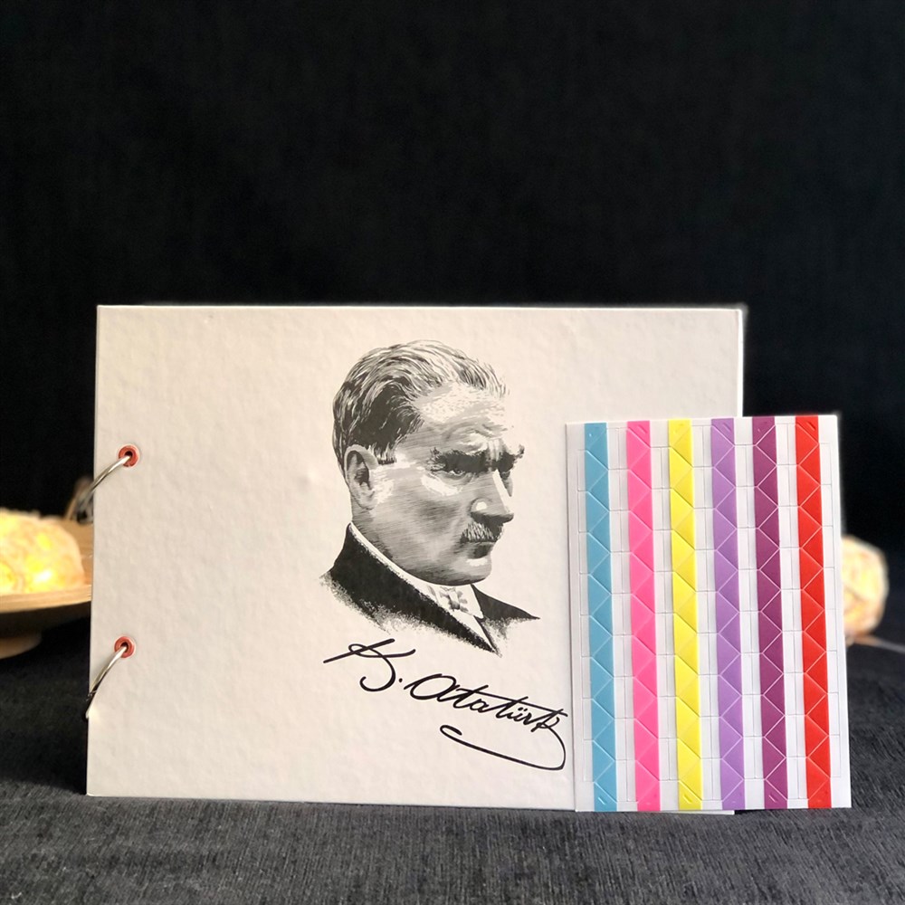 Atatürk Tasarımlı Siyah Yaprak Fotoğraf Albümü