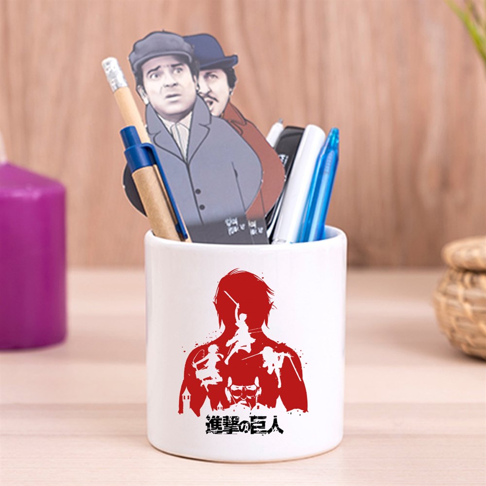 Attack On Titan 3 Tasarımlı Seramik Kalemlik