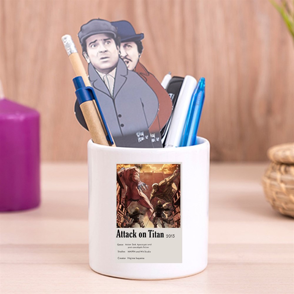 Attack On Titan Kunye Tasarımlı Seramik Kalemlik