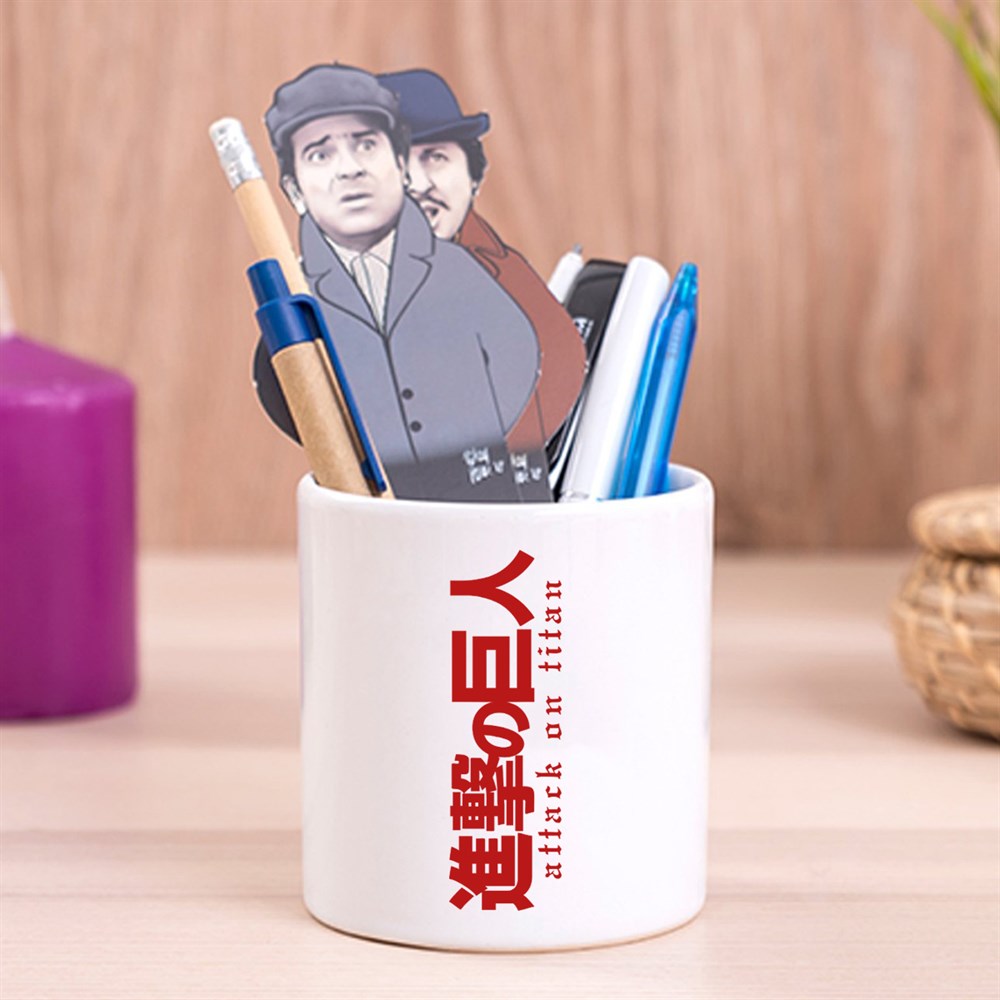 Attack On Titan Logo Tasarımlı Seramik Kalemlik