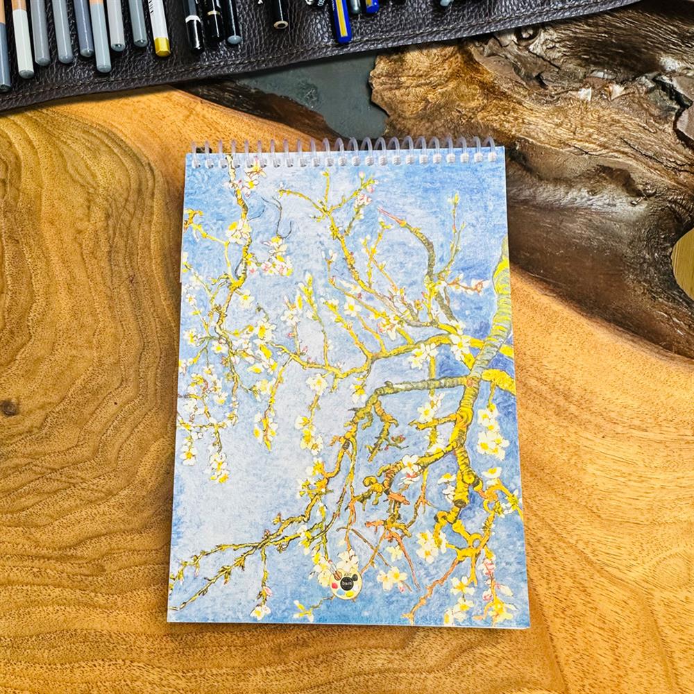 Badem Çiçeği Tasarımlı A5 Sketch Book - Eskiz Defteri