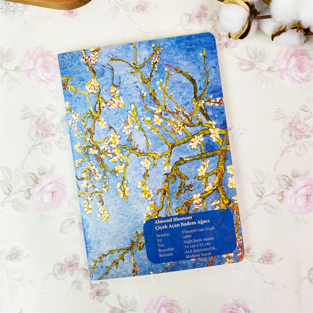 Badem Çiçeği Tasarımlı Art Defter