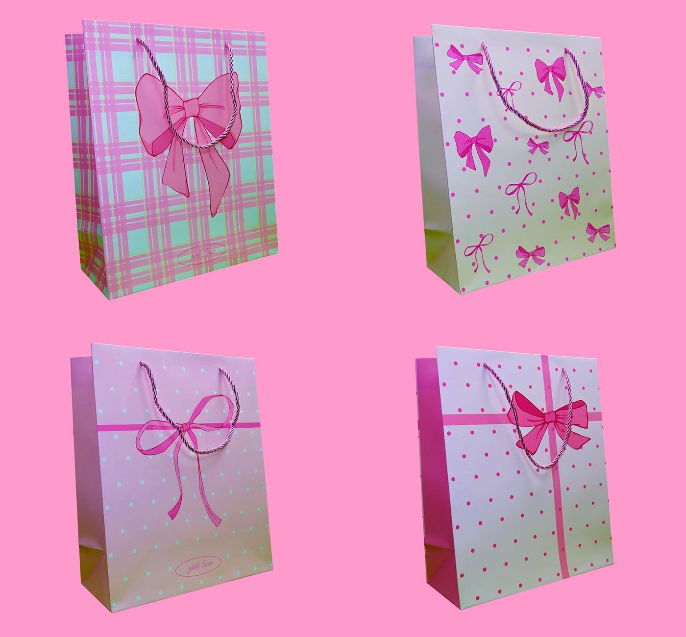 Bam 2101 Fiyonk Tasarımlı Karton Çanta 32x26x12 cm x12