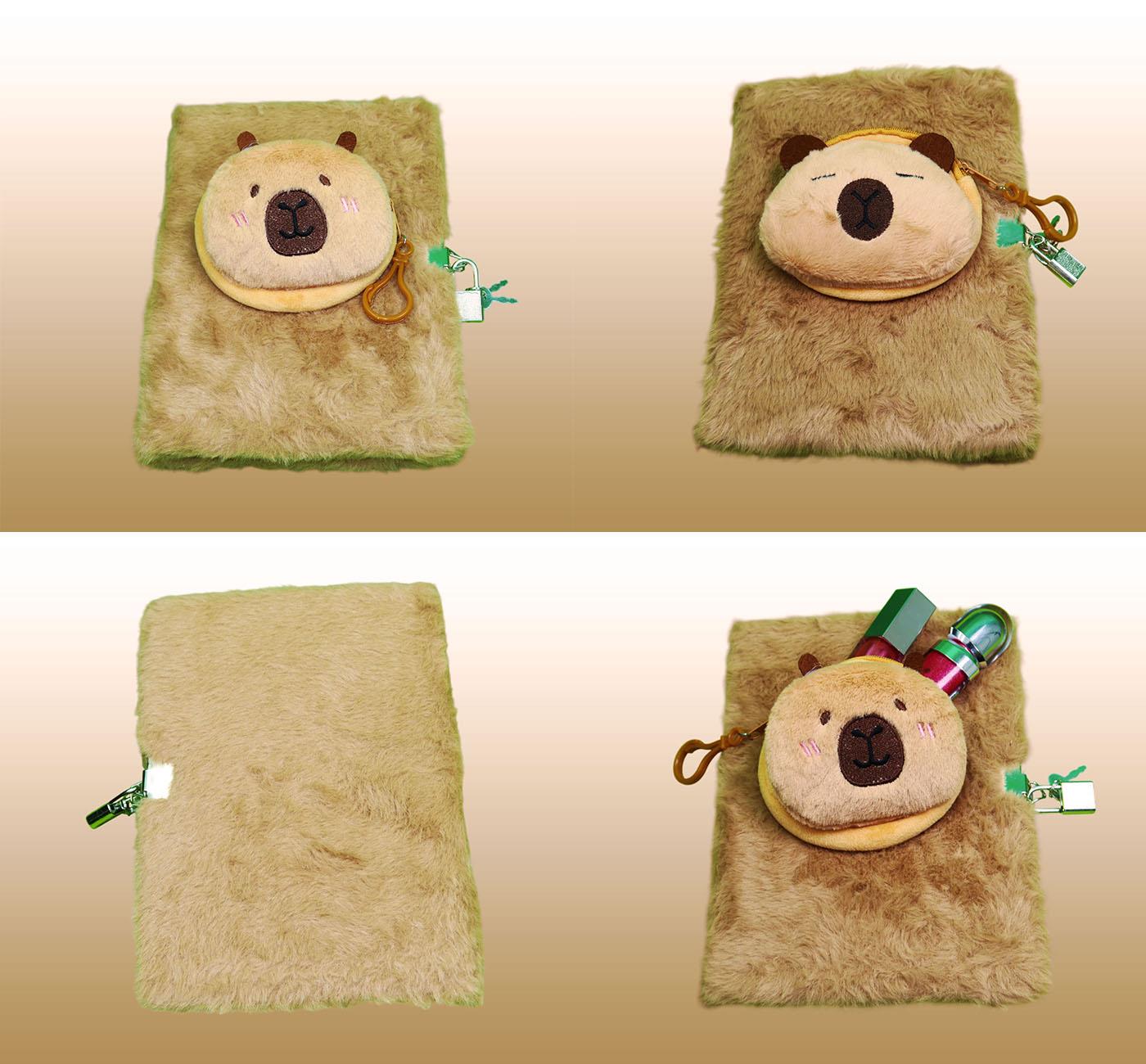 Bam 2120 80 Yaprak Çizgili Kilitli Çantalı Peluş Defter x4