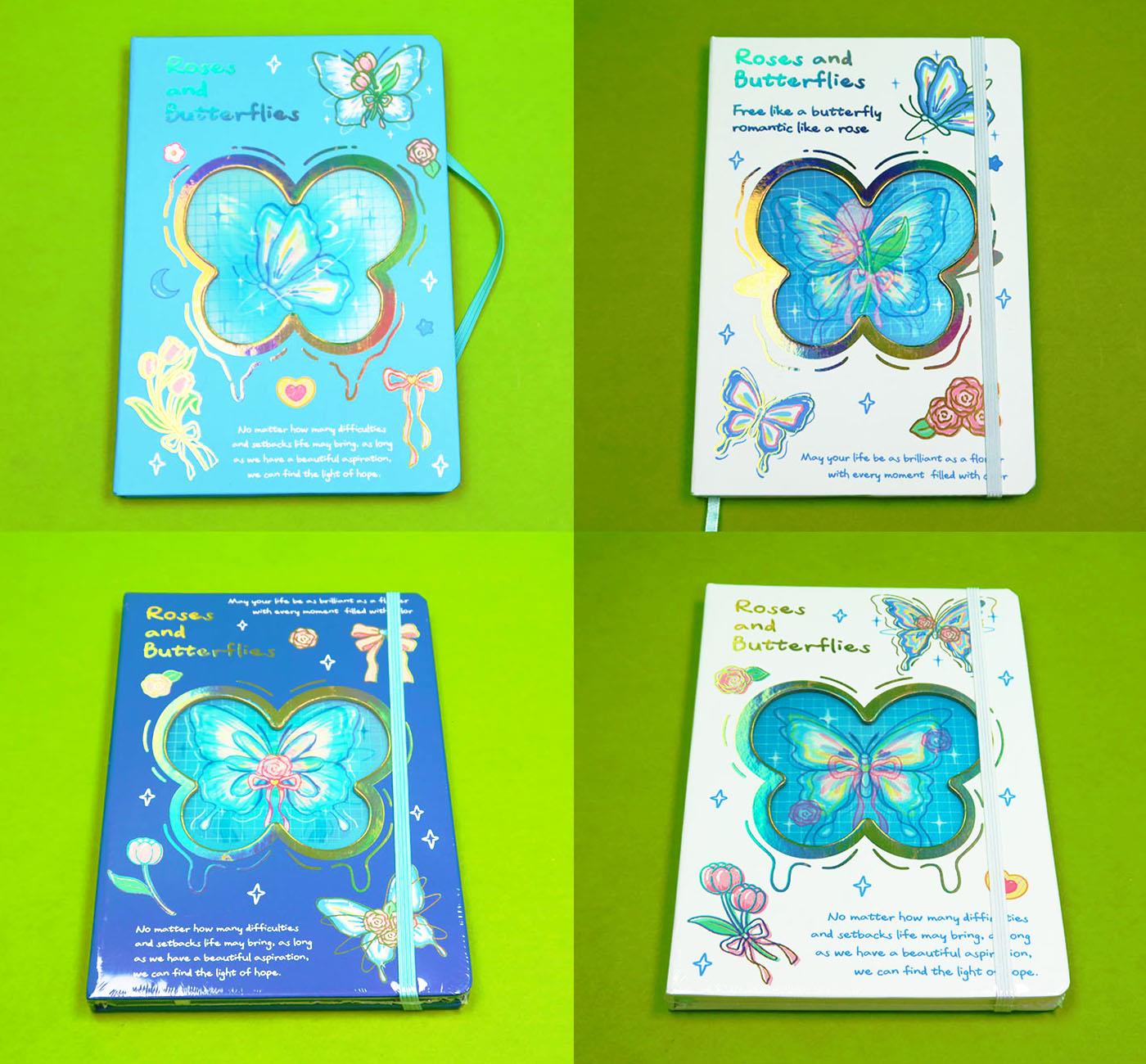 Bam 2177 Kelebek Tasarımlı Hologram Kapaklı Defter x 16