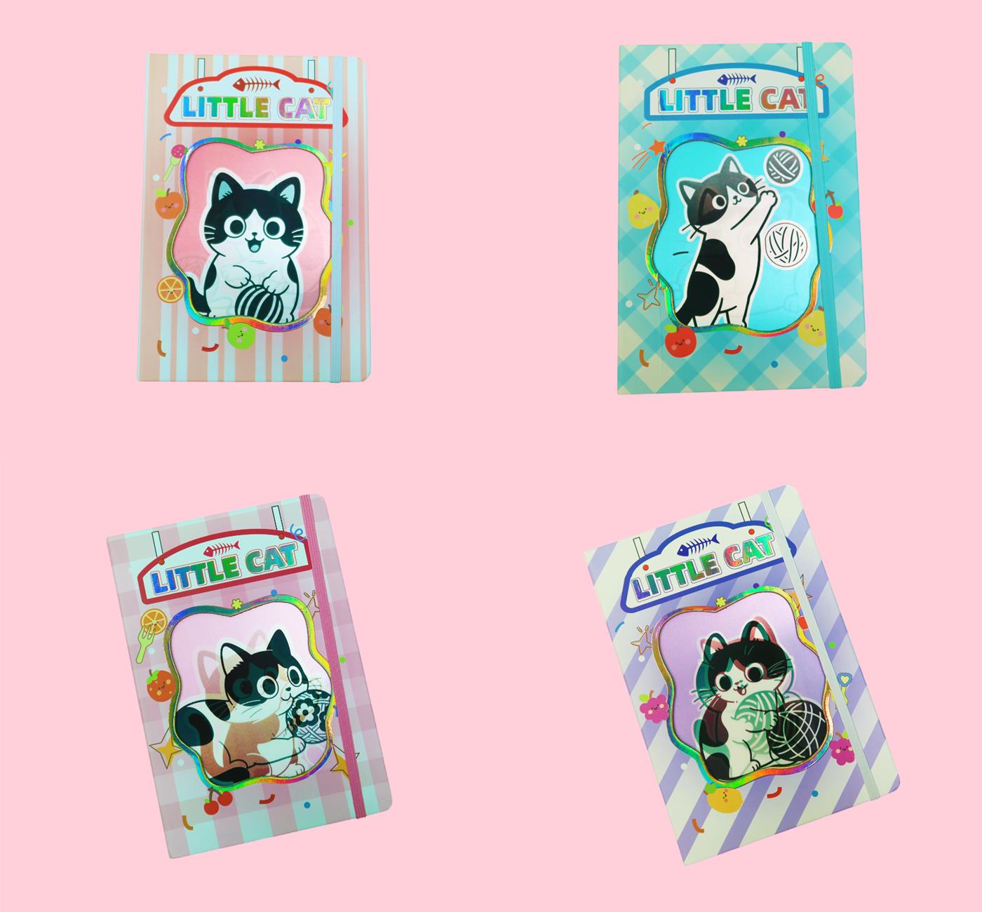 Bam 2178 Kedi Tasarımlı Hologram Kapaklı Defter x16