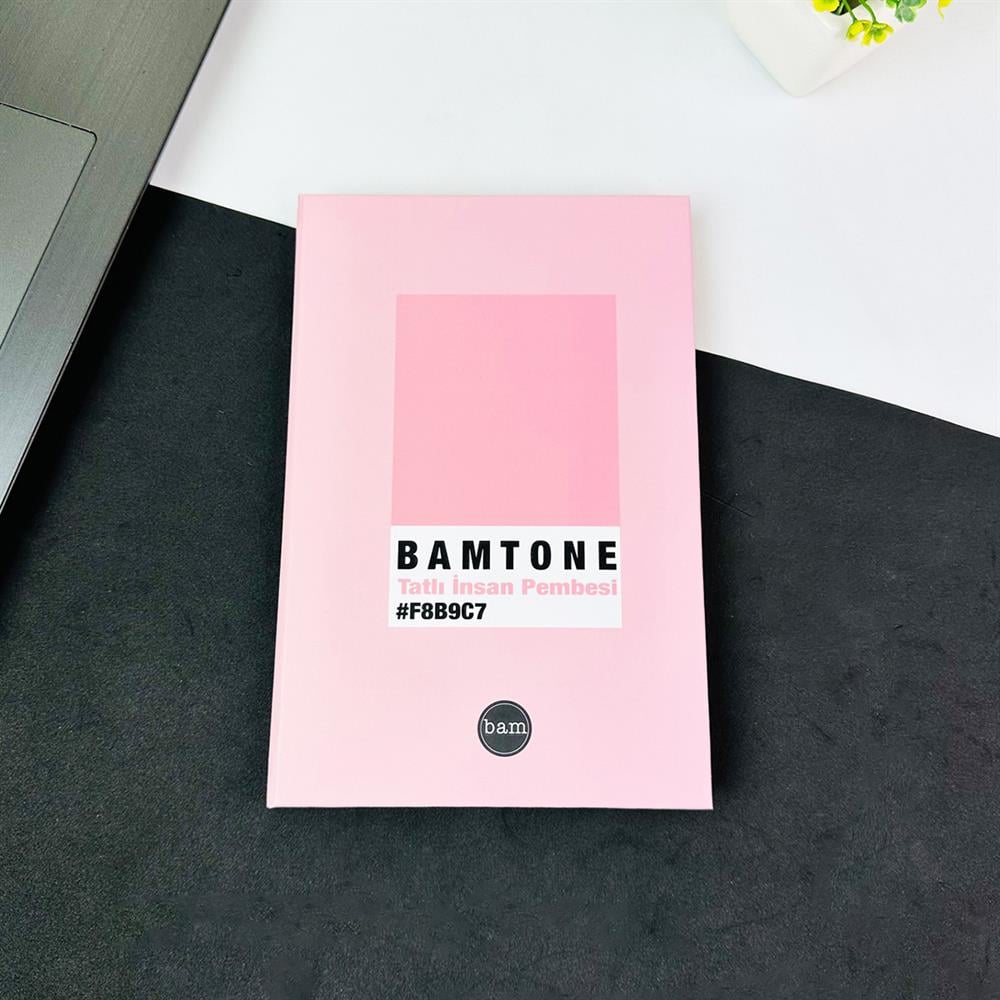 Bam Tone Pembe Tasarımlı Lastikli Defter
