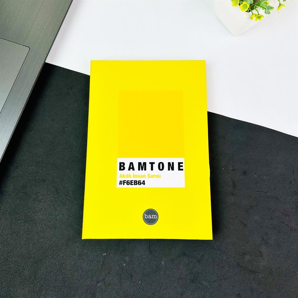 Bam Tone Sarı Tasarımlı Lastikli Defter