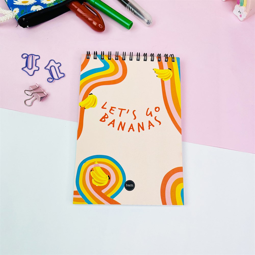 Bananas Tasarımlı Spiralli Defter