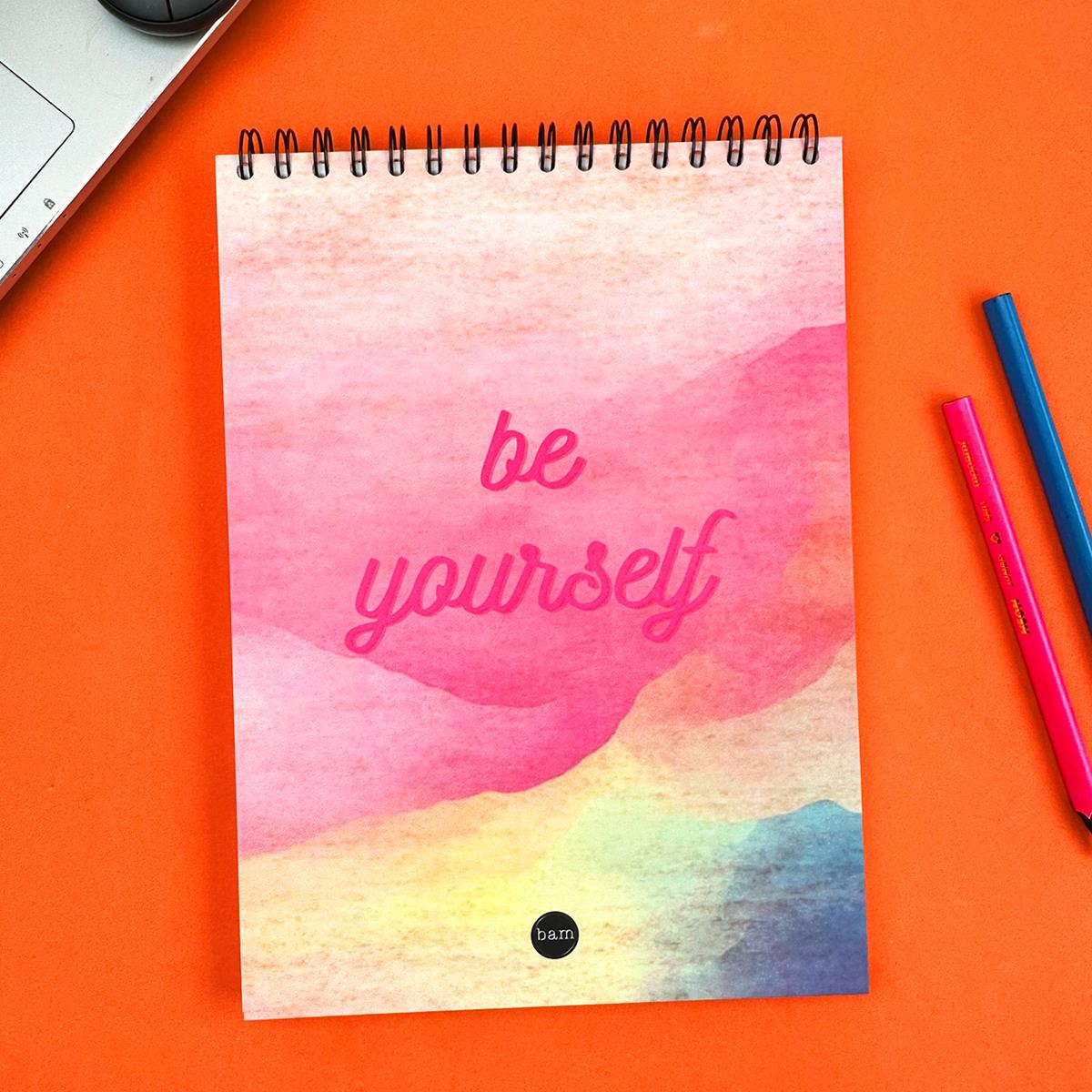 BE YOURSELF 21X28,80 ÜSTEN SPİRALLİ AC A4 NOT DEFTERİ