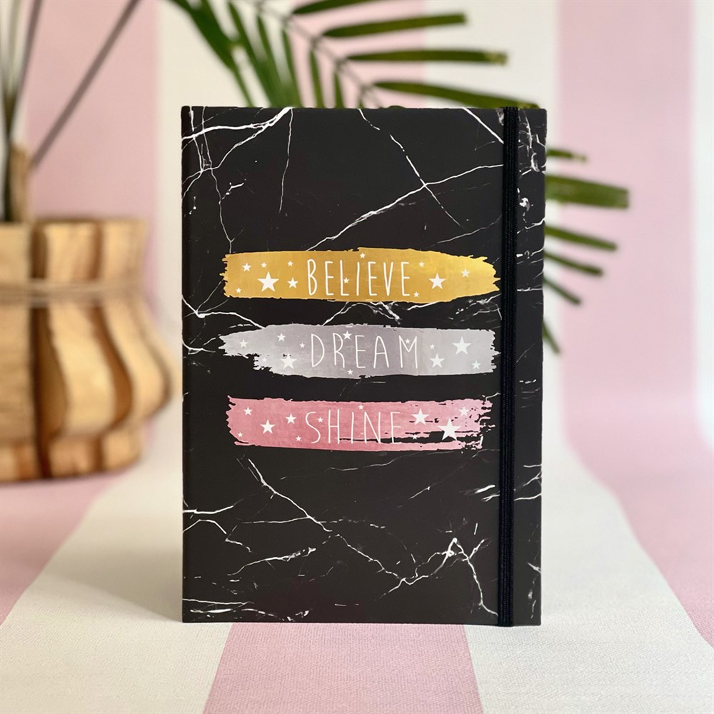 Believe Tasarımlı Lastikli Defter