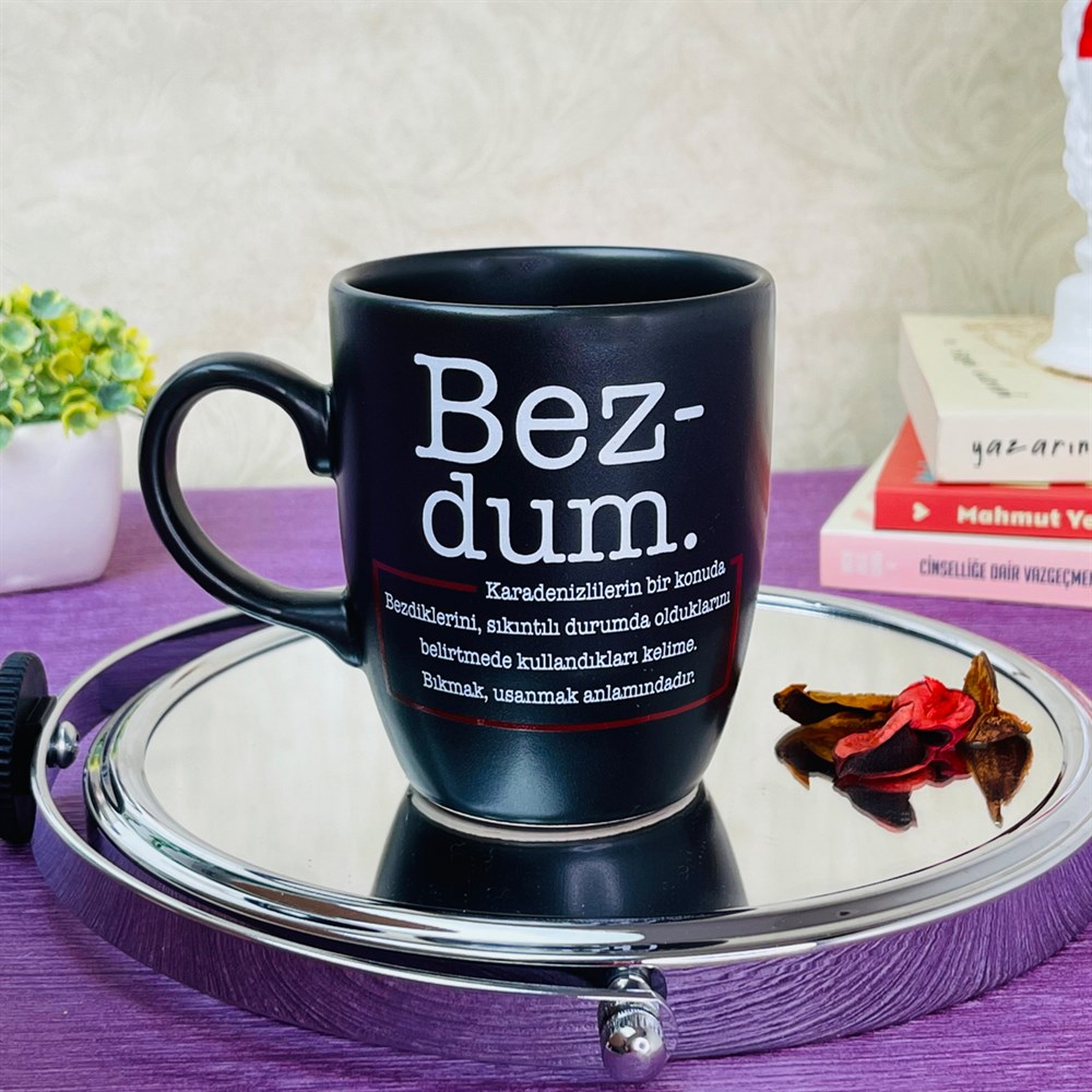 Bezdum Tasarımlı Siyah Kupa Toptan