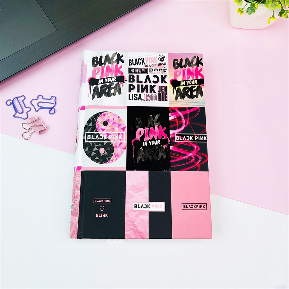 Black Pink Tasarımlı Kalın Kitap Görünümlü Defter