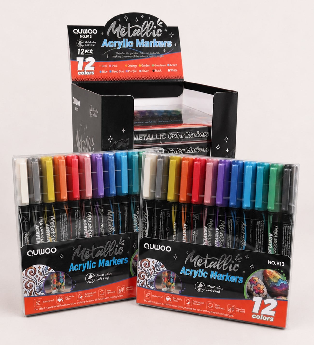 Bm-2508 12 Renk Metalik Akrilik Kalem Set