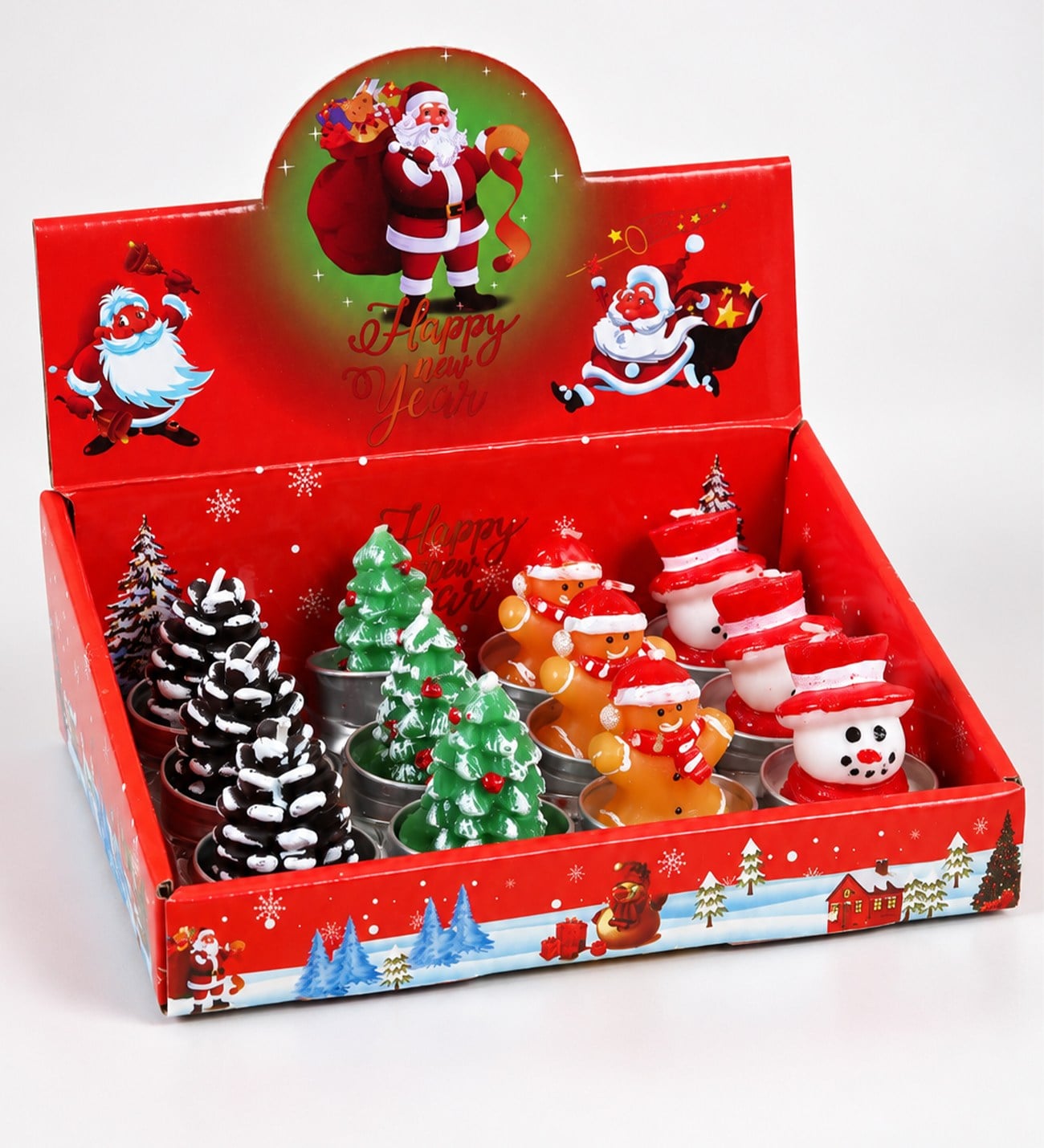 BM-2638 Yılbaşı 3D Figürlü Tealight Mum x 12