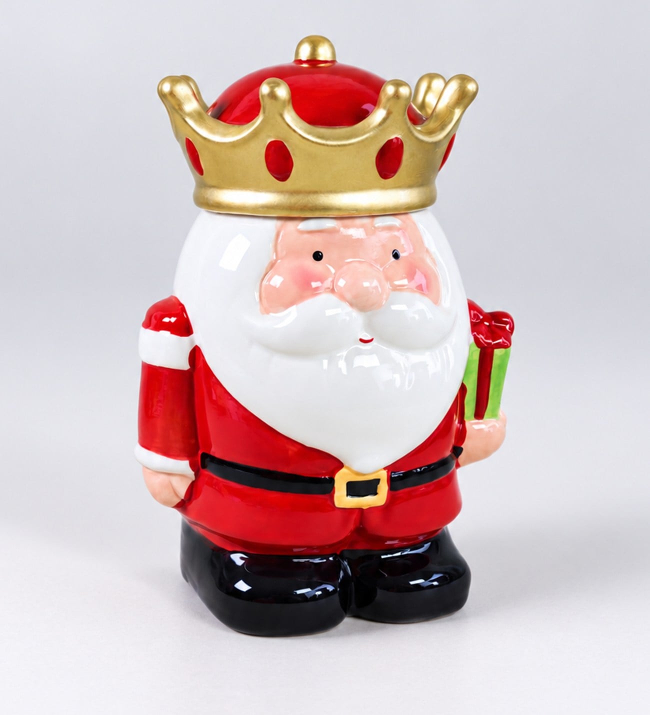 BM-2690 Yılbaşı Kral Noel Baba Seramik Kurabiye Kavanozu 26 x 12 cm