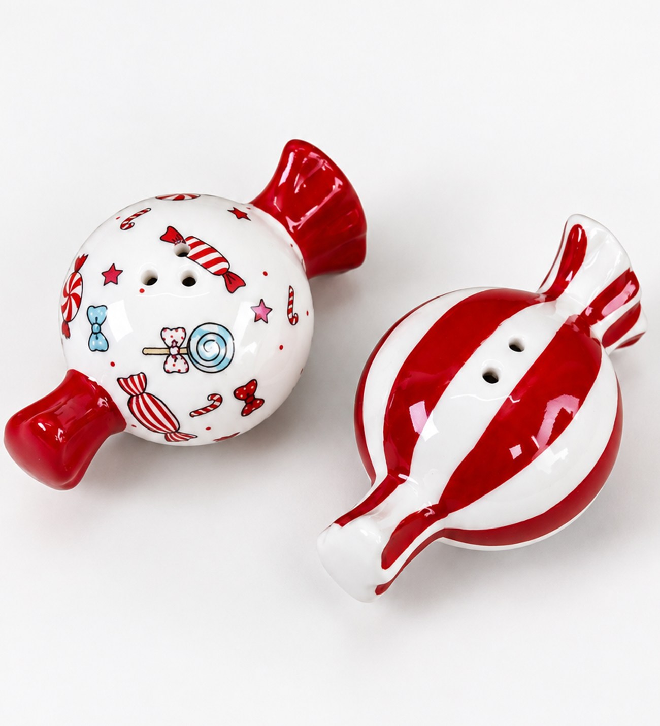 BM-2697 Yılbaşı Şeker Figürlü Tuzluk Biberlik Set 8 x4 cm